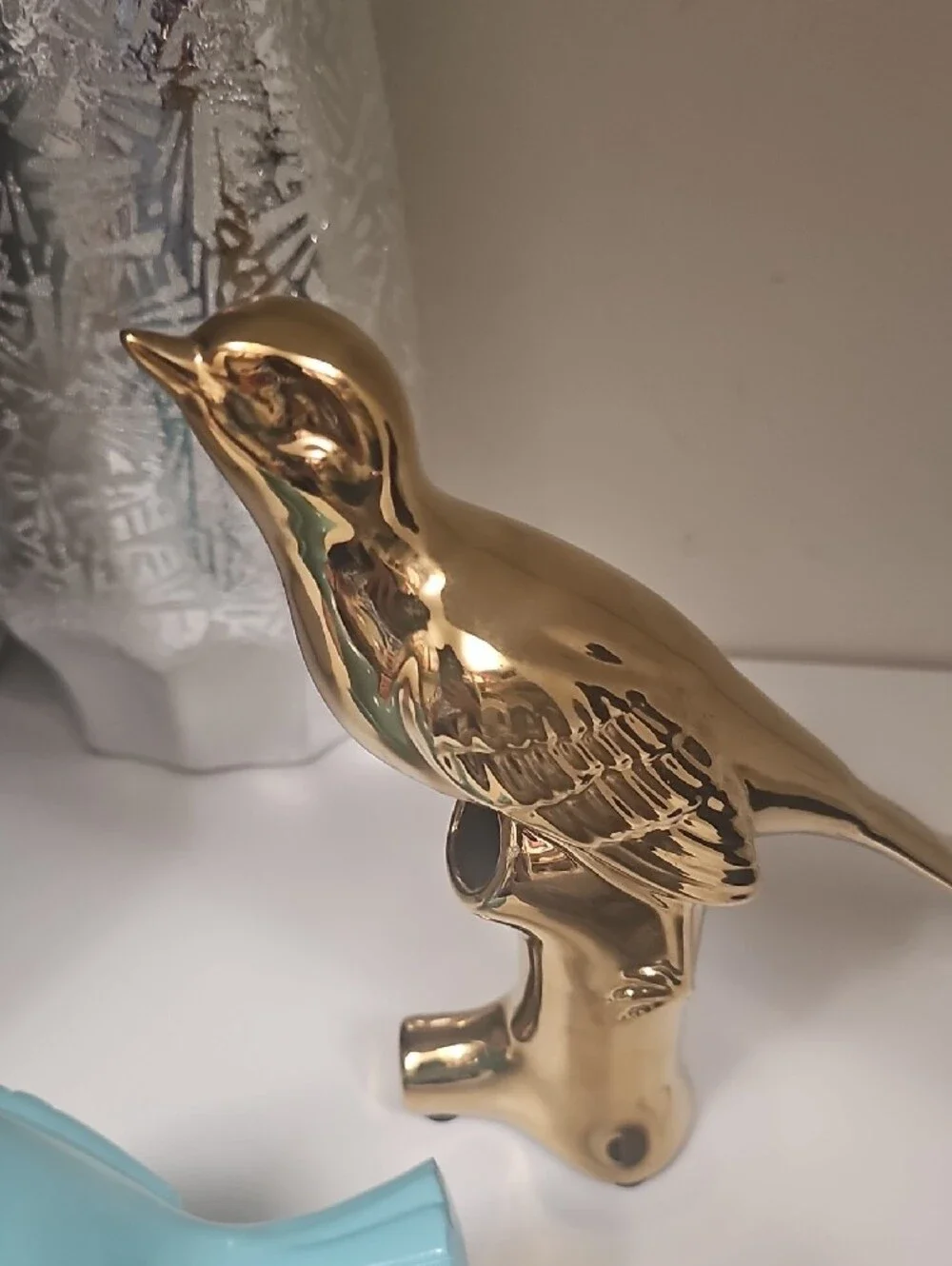 Decorative Blue,gray Brown Gold Bird Figurines - Home Accents